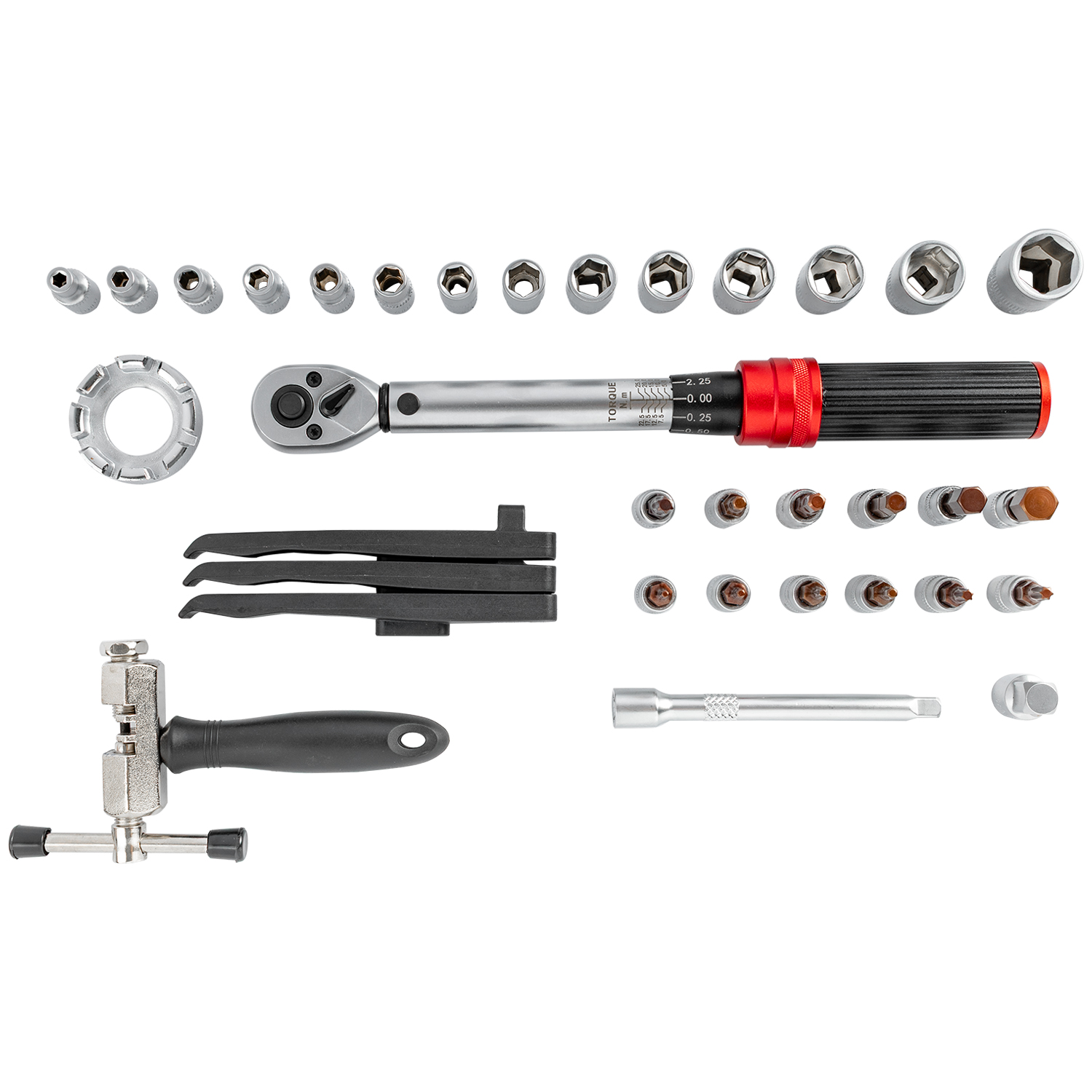 Tork Craft 34 Piece Bike Repair Torque Wrench Set 5-25Nm 1/4' Drive TCTQGM732