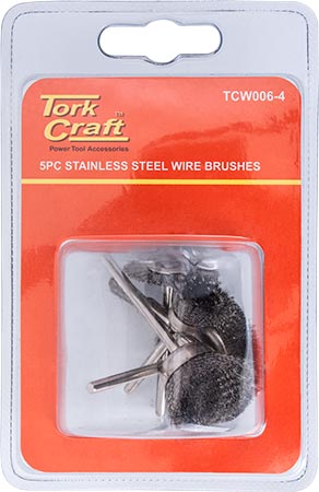 Wire Brushes Mini 5pc Stainless Steel 3.2mm Shaft Assorted Shapes