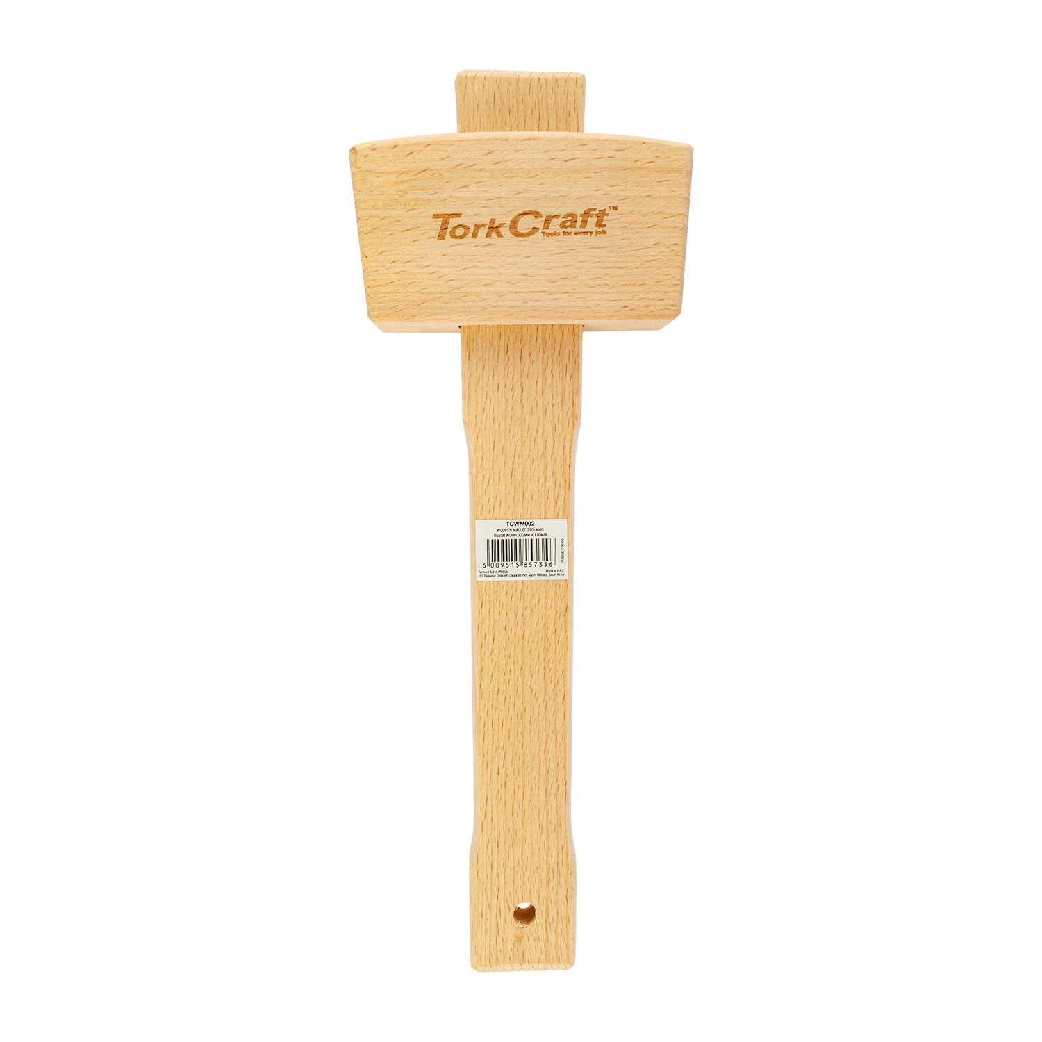 Wooden Mallet 300mm X 110mm 290-300g Eng. Beech Wood Tork Craft