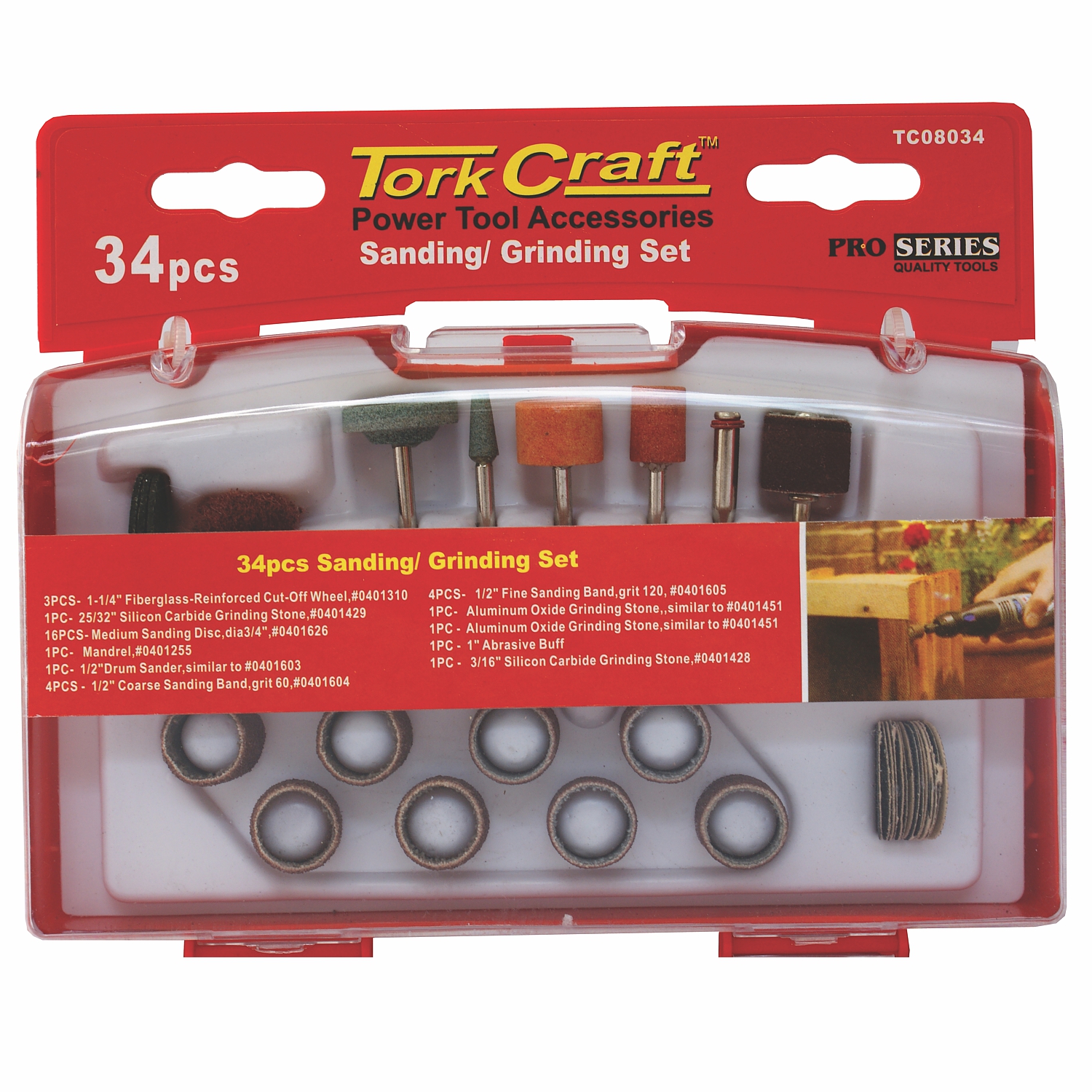 Tork Craft Sanding and Grinding Set 34 Piece Mini