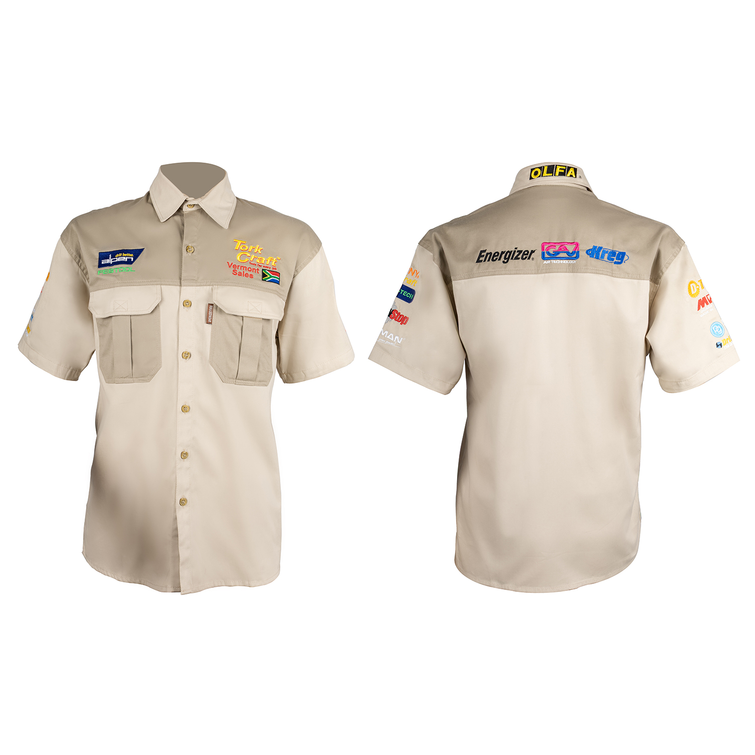 Vermont Mens Bush Shirt Khaki 100% Cotton Medium