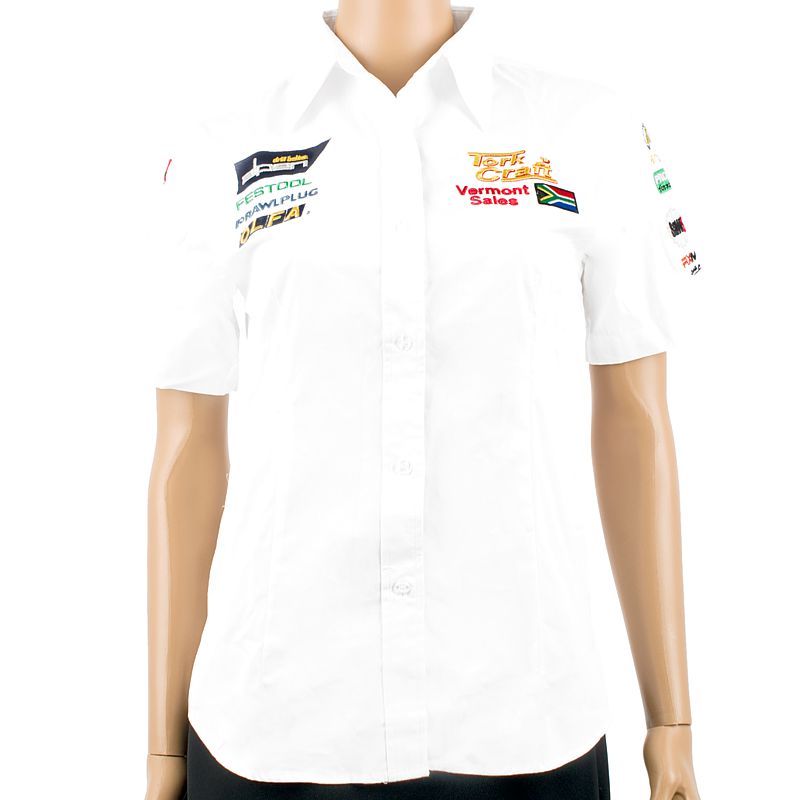 Ladies Blouse - White 3/4 - Large