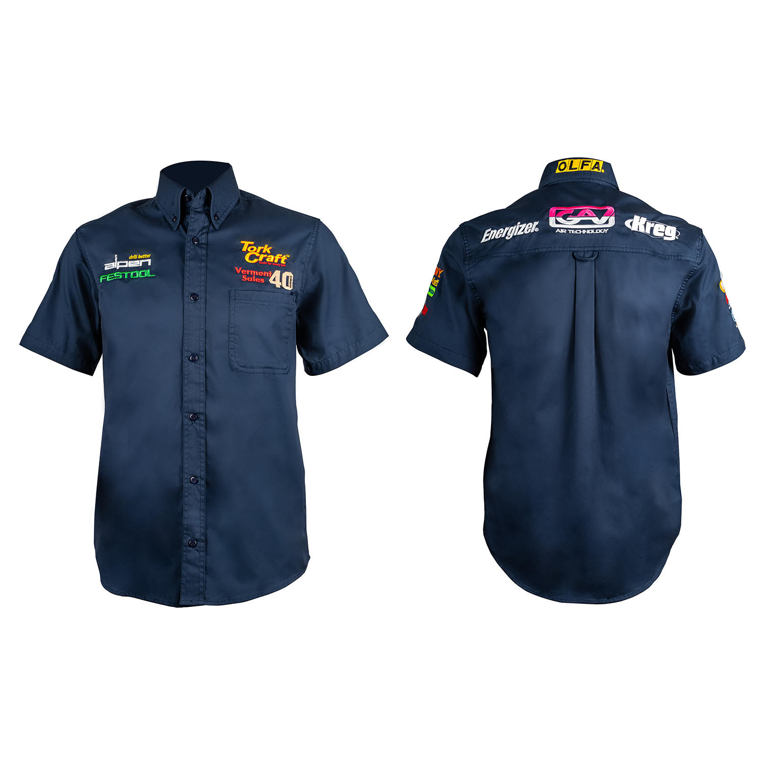Vermont Mens Cotton Shirt Navy Blue Medium
