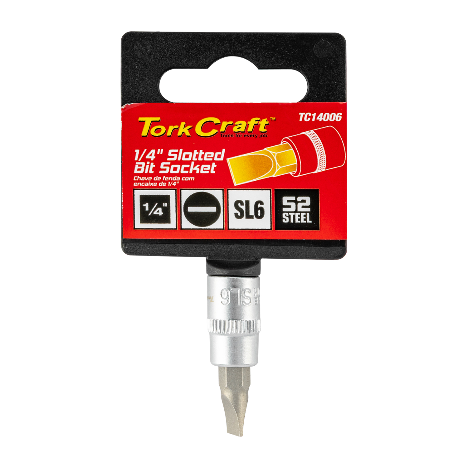 Socket Bit 1/4'dr Slotted Sl6 S2 Material