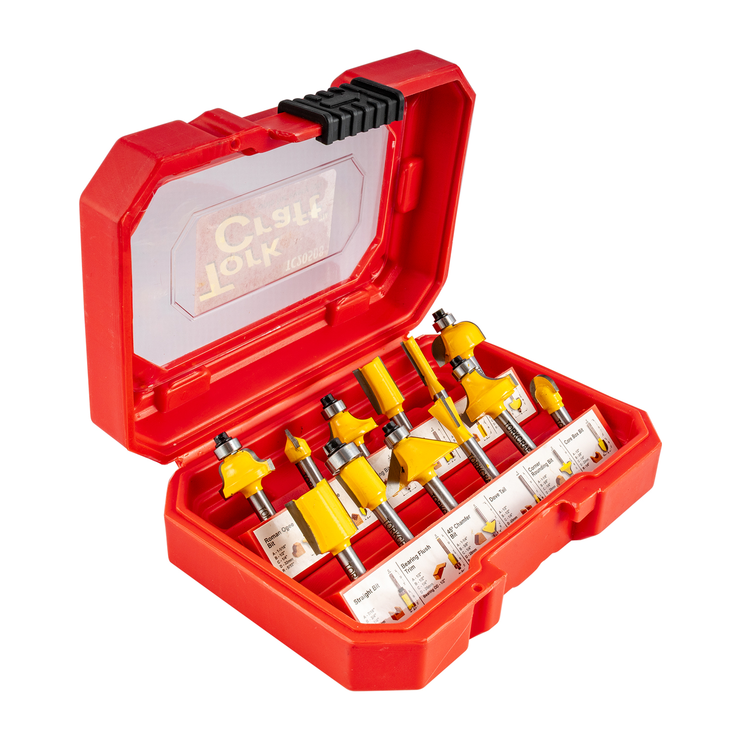 Router Bit Set 12pc 1/4' Shank Hard Case