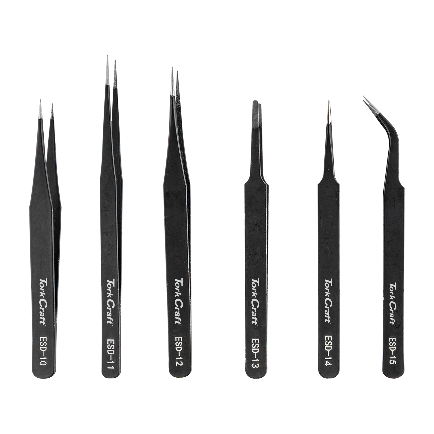 6pc Tweezer Set Various S/steel C/w Pouch
