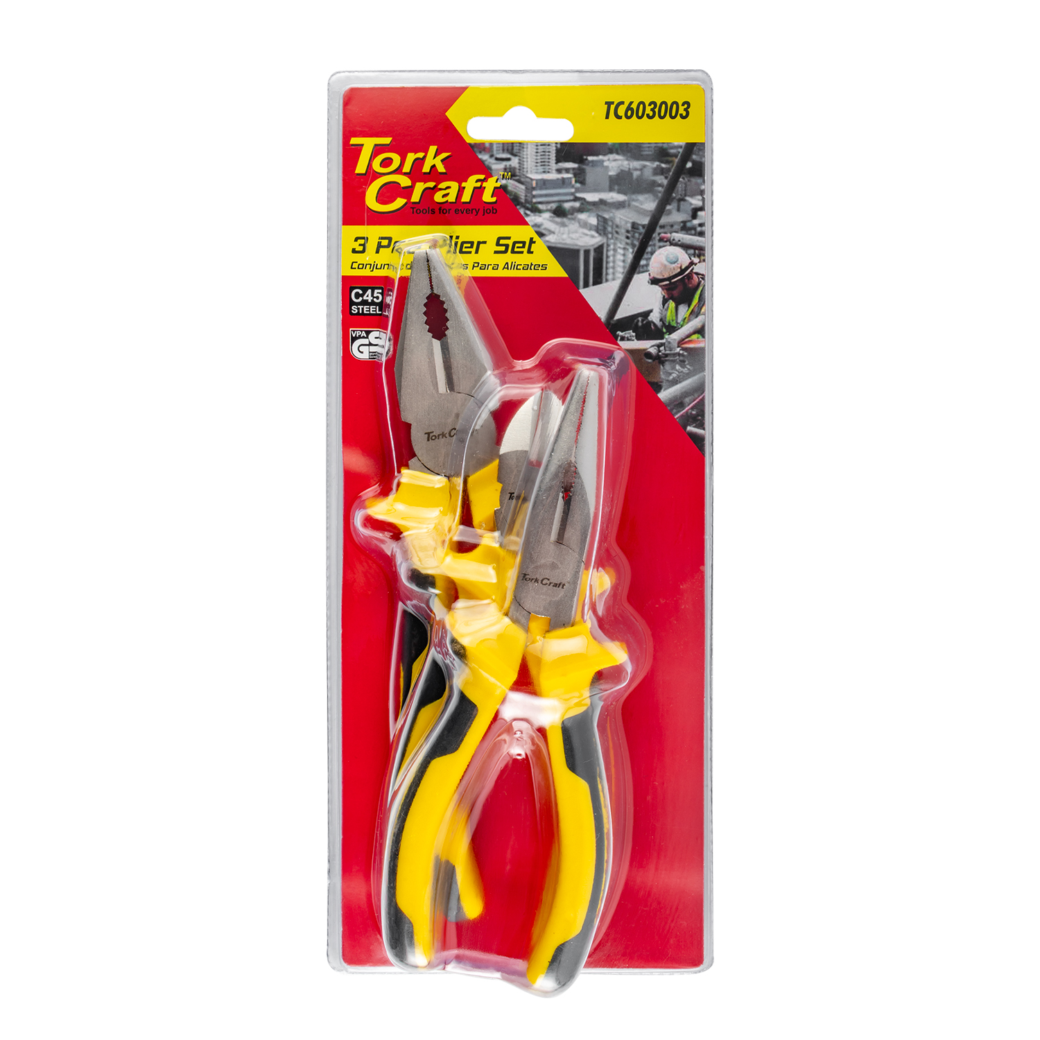 Plier 3pc Kit Comb Side Long Nose Plier Set