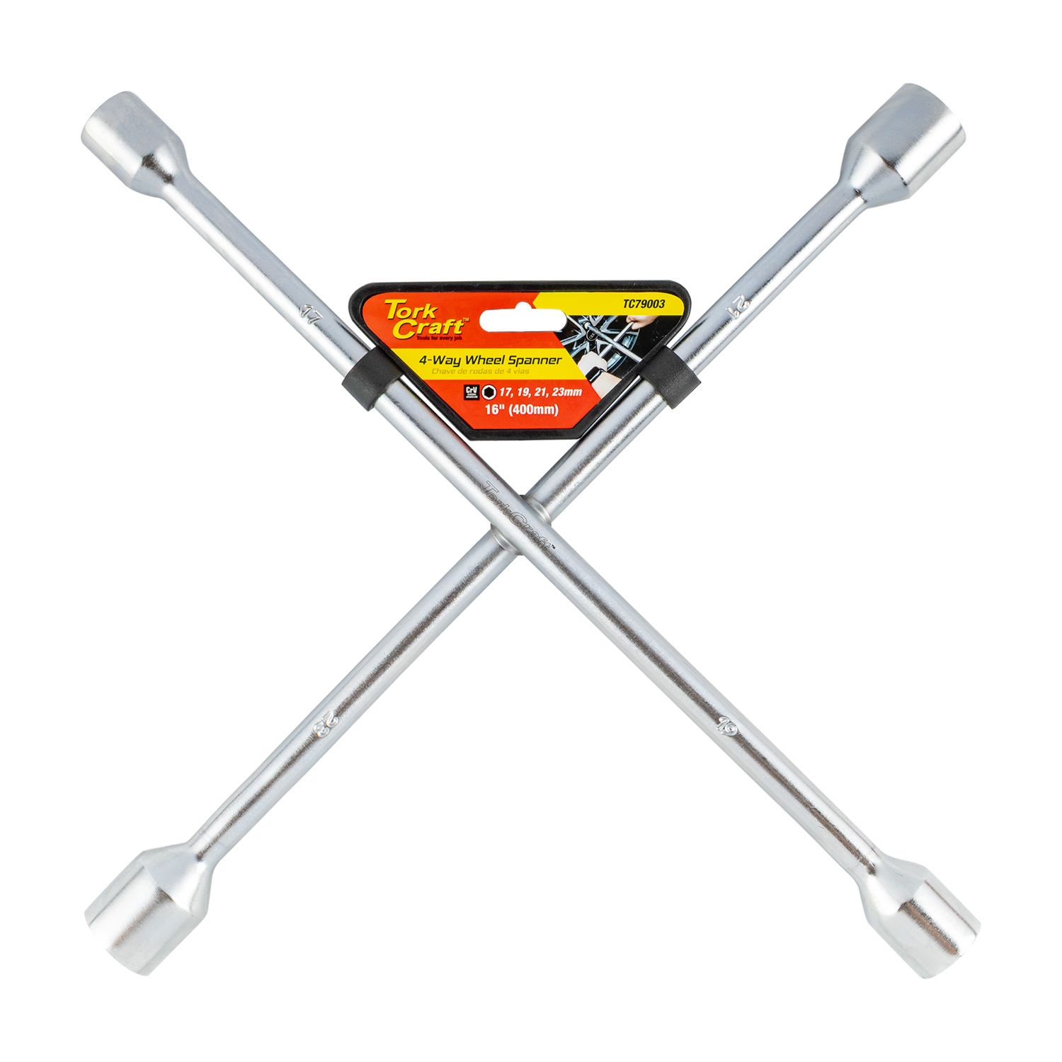 Wheel Spanner 4 Way 17/19/21/23mm 16' (400mm)