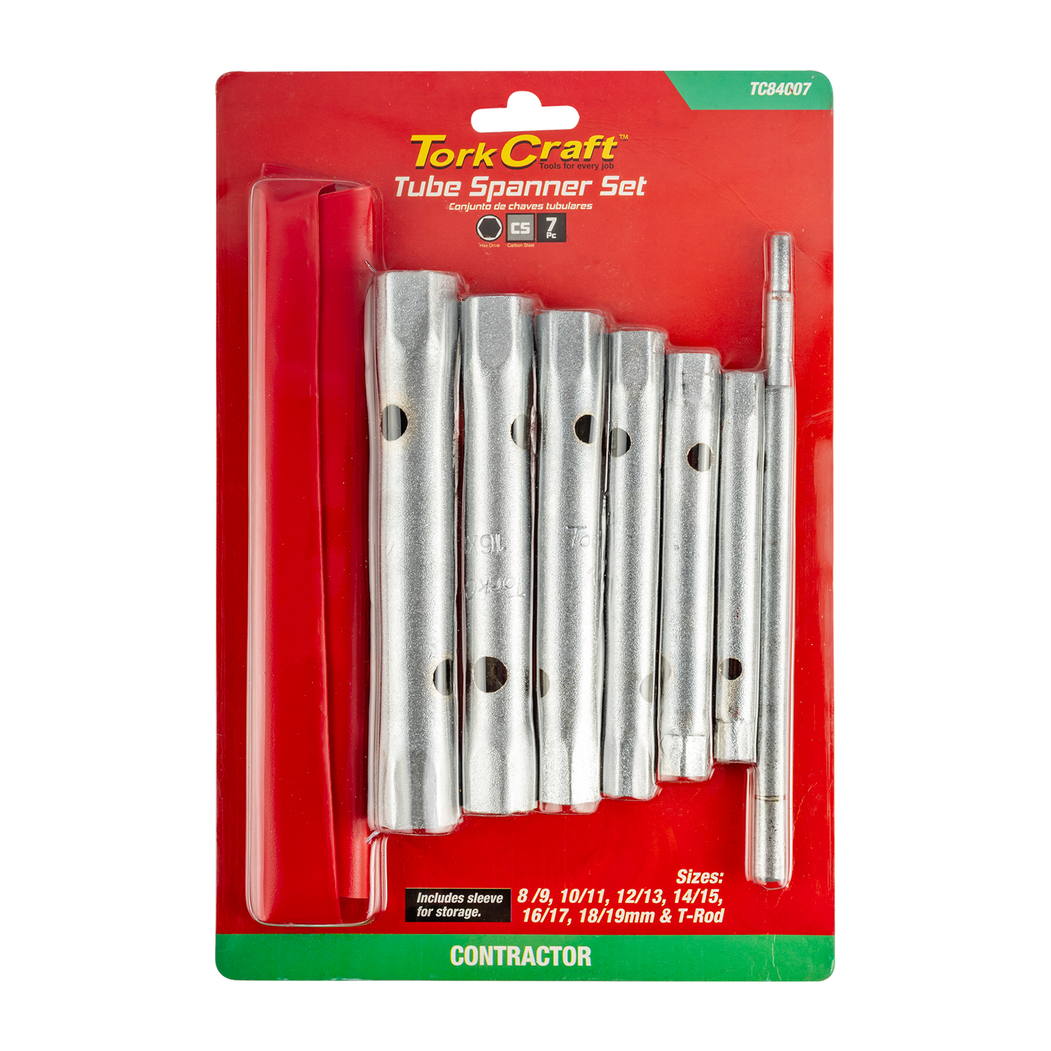 Tube Socket Set 8 9 10 11 12 13 14 15 16 17 18 19mm & T-rod)