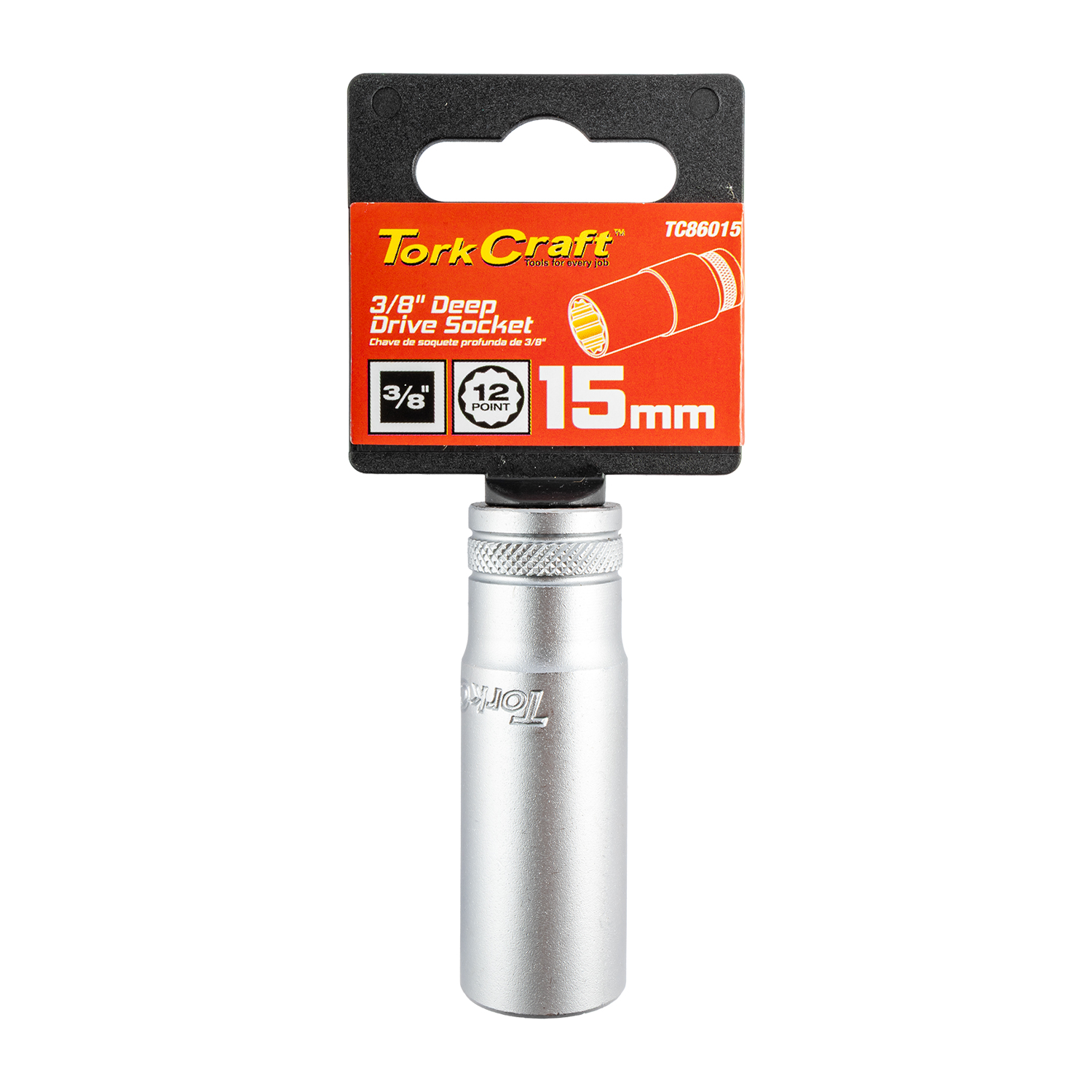 Deep Socket 3/8'dr 15mm 12pt Crv