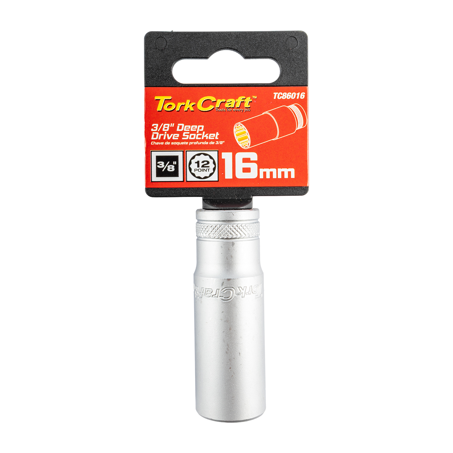 Deep Socket 3/8'dr 16mm 12pt Crv
