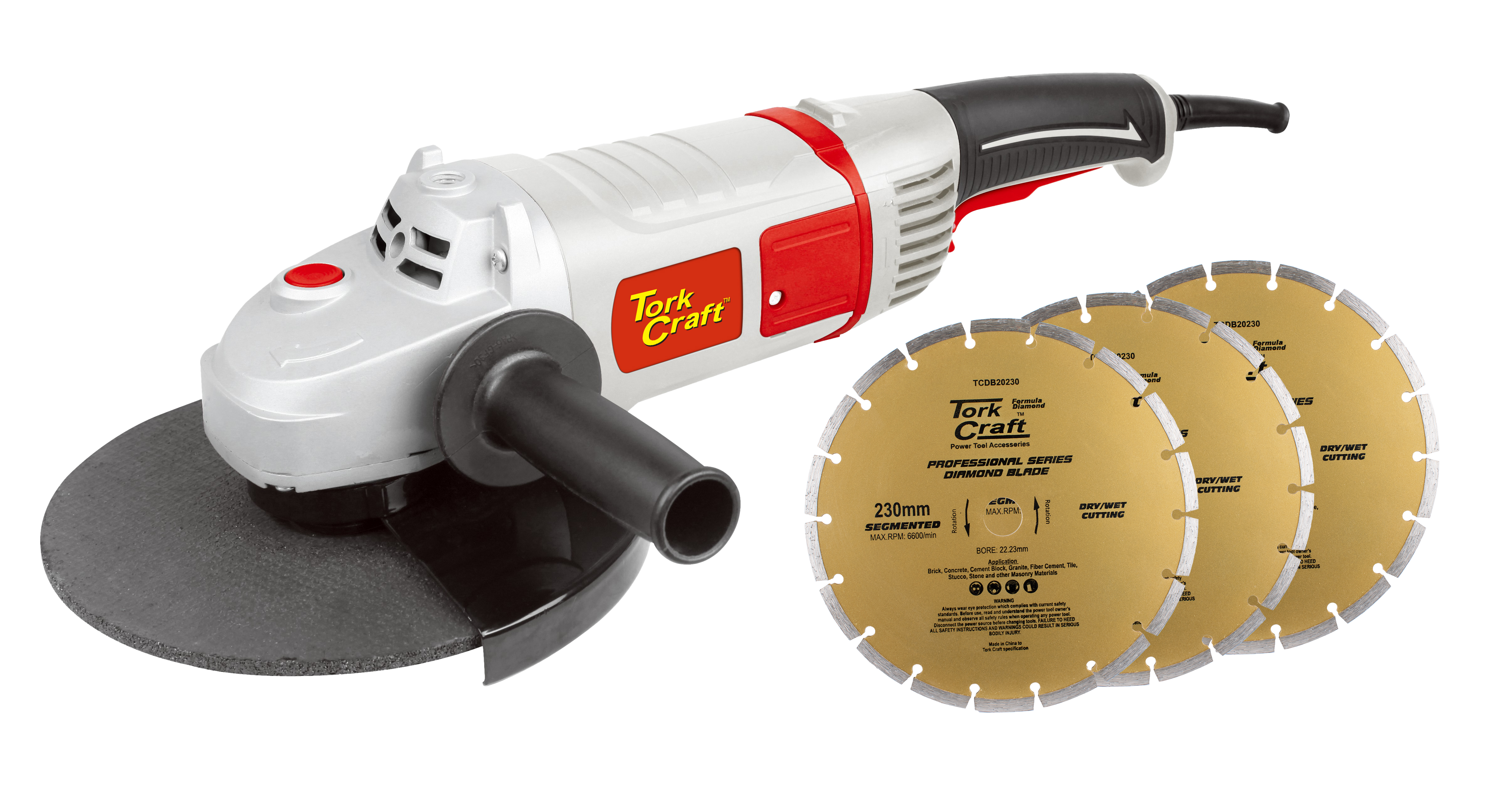 Angle Grinder Tcag0230 C/w Diamond Blade Seg Tcdb20230-3p