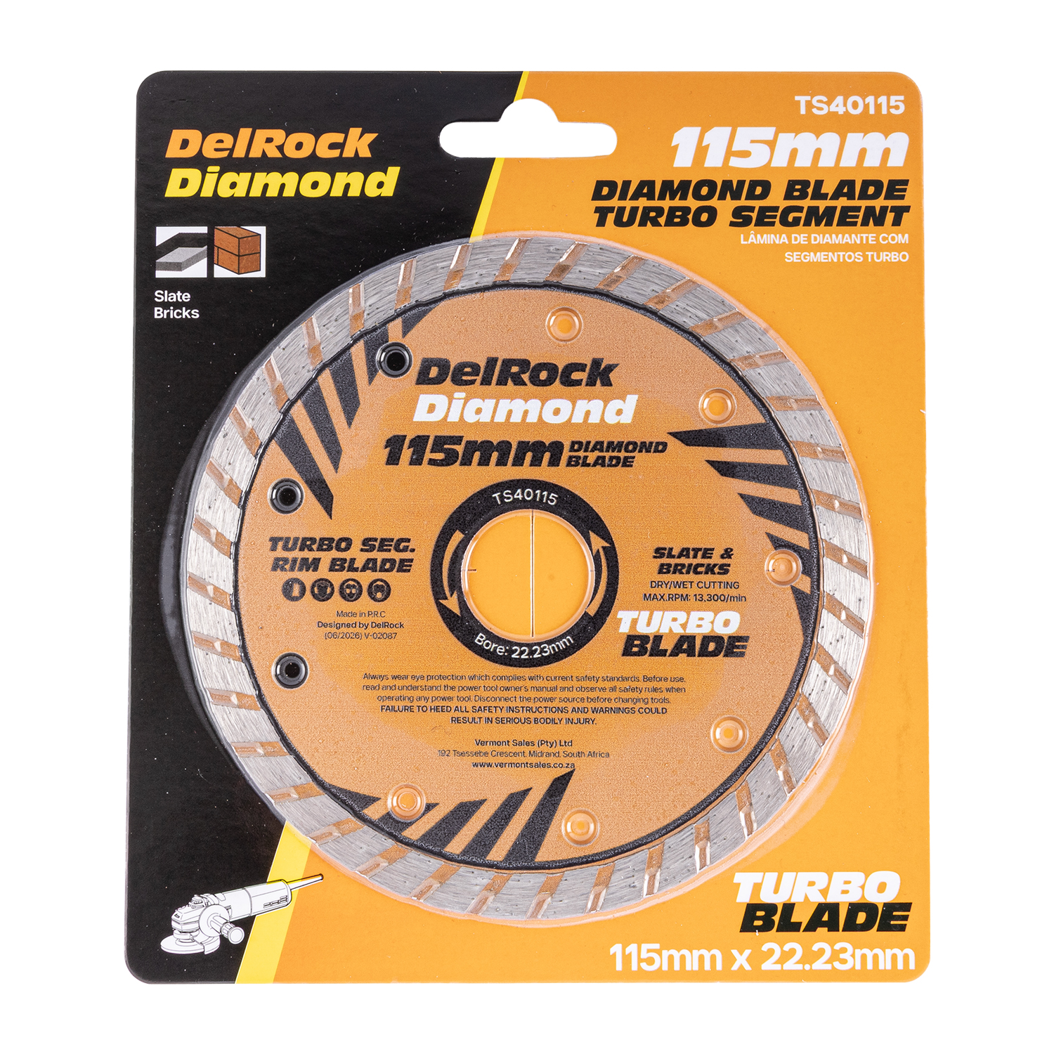 Diamond Blade 115mm Turbo Delrock