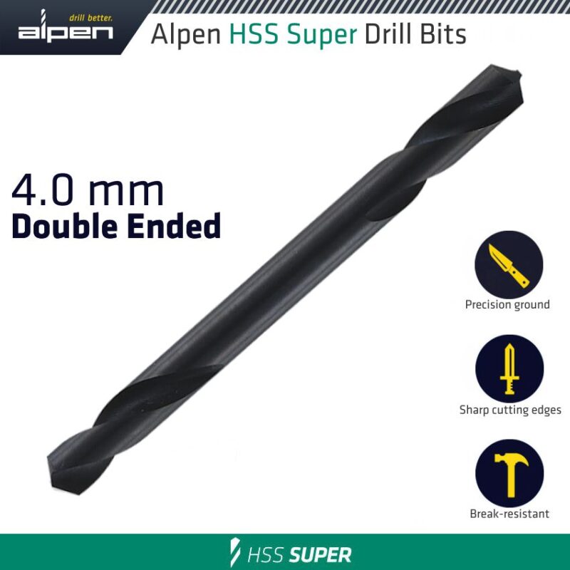 HSS SUPER DRILL BIT DOUBLE ENDED 4.0MM 1/PACK