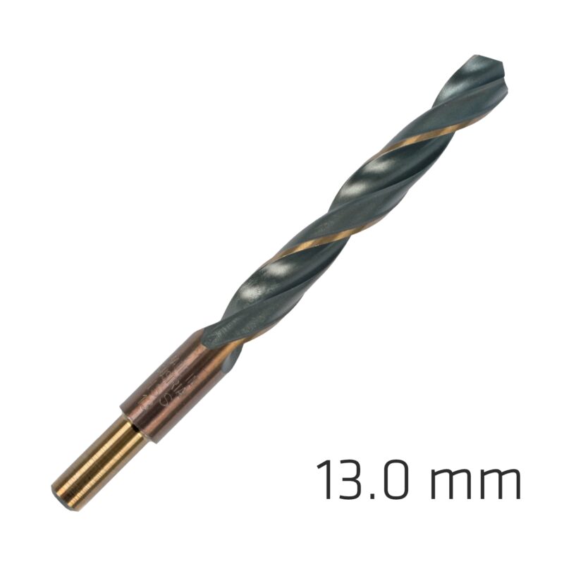HSS SPRINT MASTER 13.0MM RED SHANK 9.5MM X1 SLEEVED DIN338 ALPEN DRILL