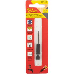 DRILL BIT HSS STANDARD 1.5MM HEX SHANK 1/CARD