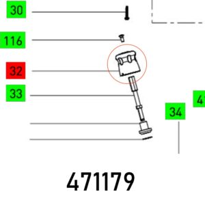 KNOB LEVER OF 2200 EB