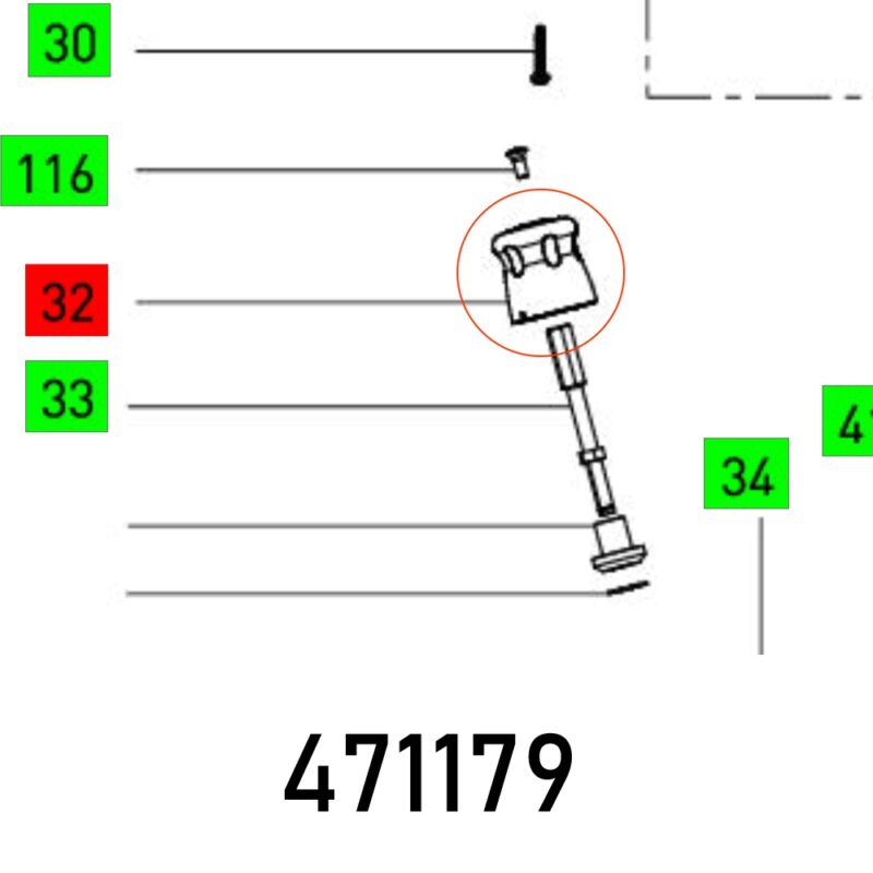 KNOB LEVER OF 2200 EB