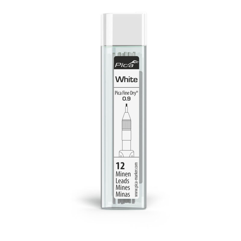 PICA FINE DRY 0.9MM LEAD 12PC REFILL SET WHITE