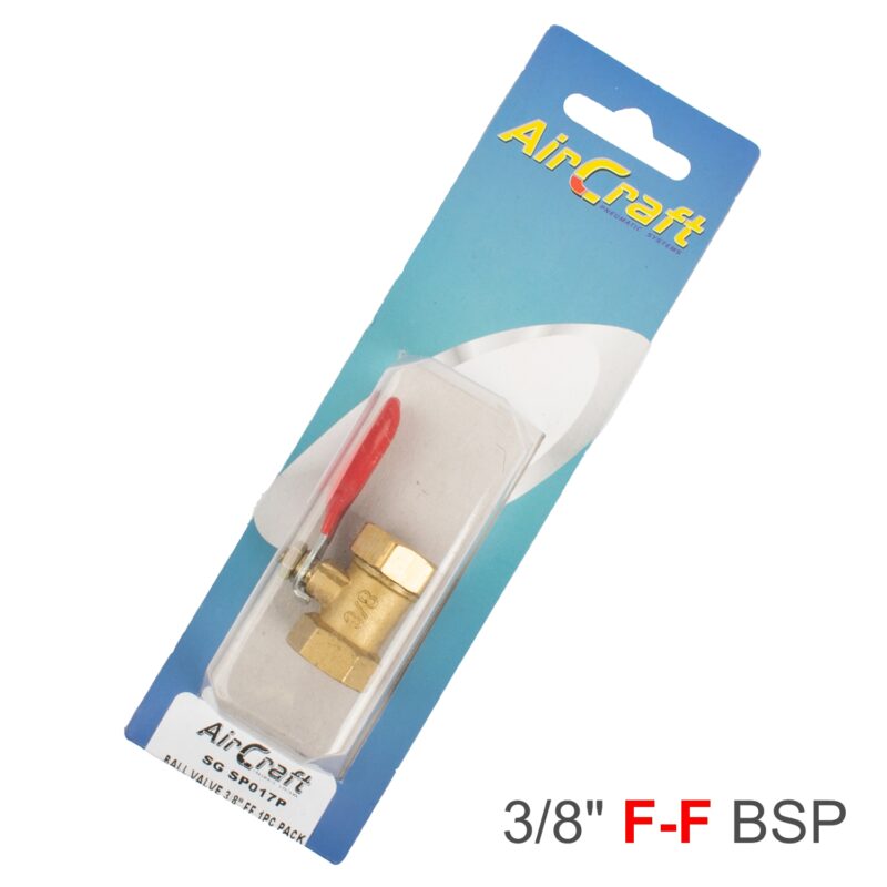 BALL VALVE 3/8' FF 1PC PACK