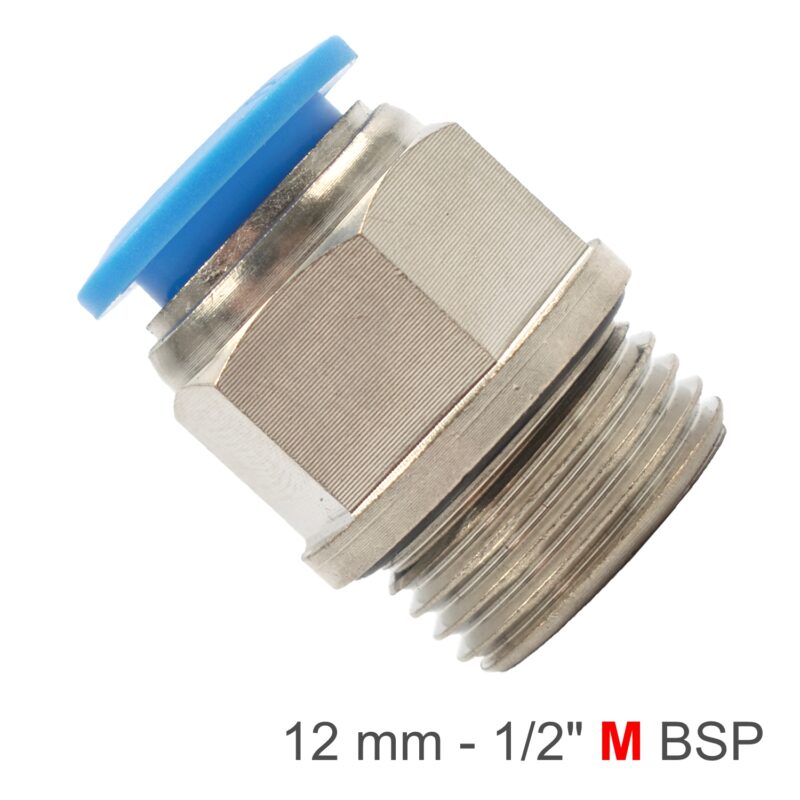 PU FITTING STR. STUD W/O-RING 12MM-1/2' M