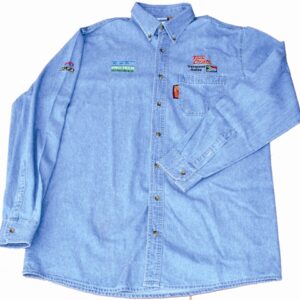 VERMONT MENS LONG SLEEVED DENIM SHIRT STONE WASHED LARGE