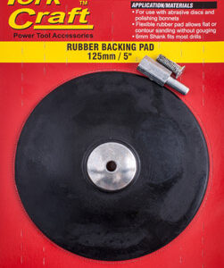 BACKING PAD RUBBER 125MM W/ARBOR