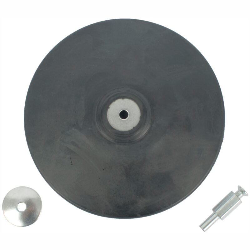 BACKING PAD RUBBER 150MM W/ARBOR