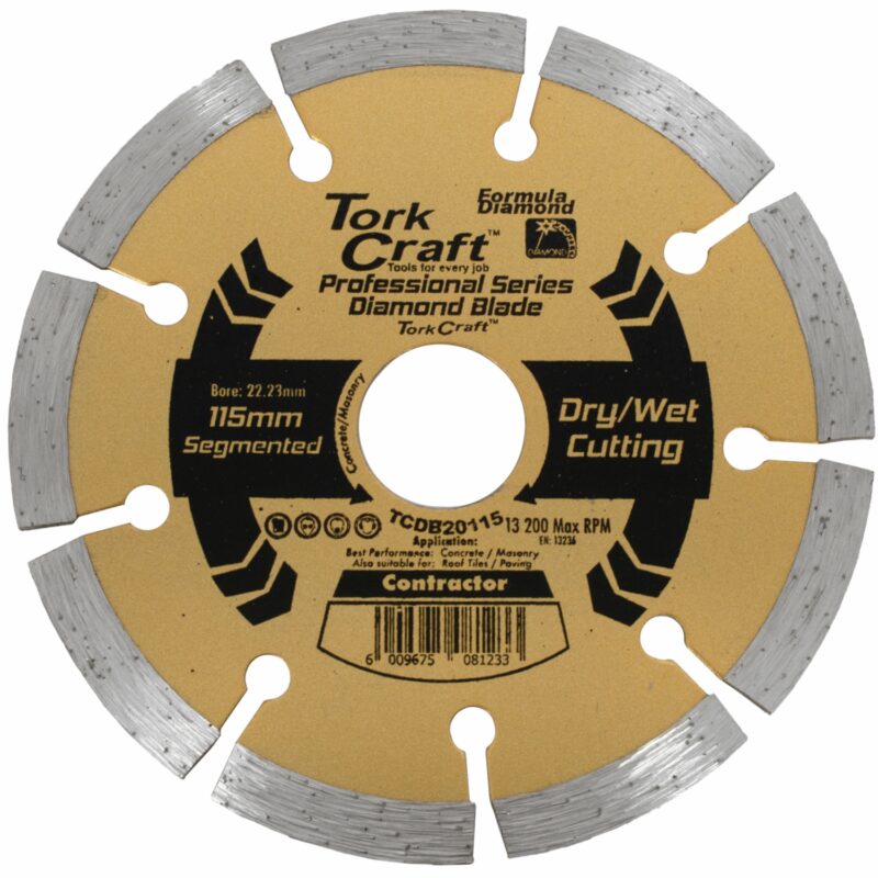 DIAMOND BLADE 10MM SEG FOR CUTTING BUILDING MATERIALS 115MM 22X23MM