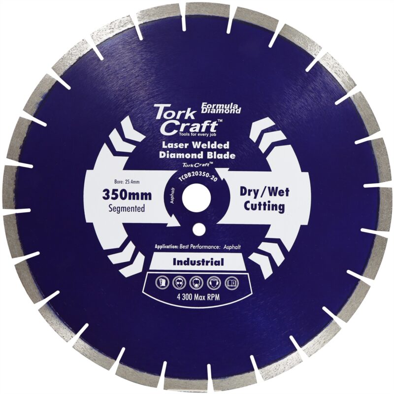 DIAMOND BLADE 350x25.4MM ASPHALT LASER WELDED SEGMENTED TAR