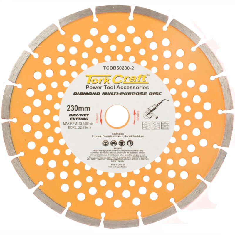 DIAMOND BLADE MULTI PURP.SEGM.230MM HARD & SOFT MAT.