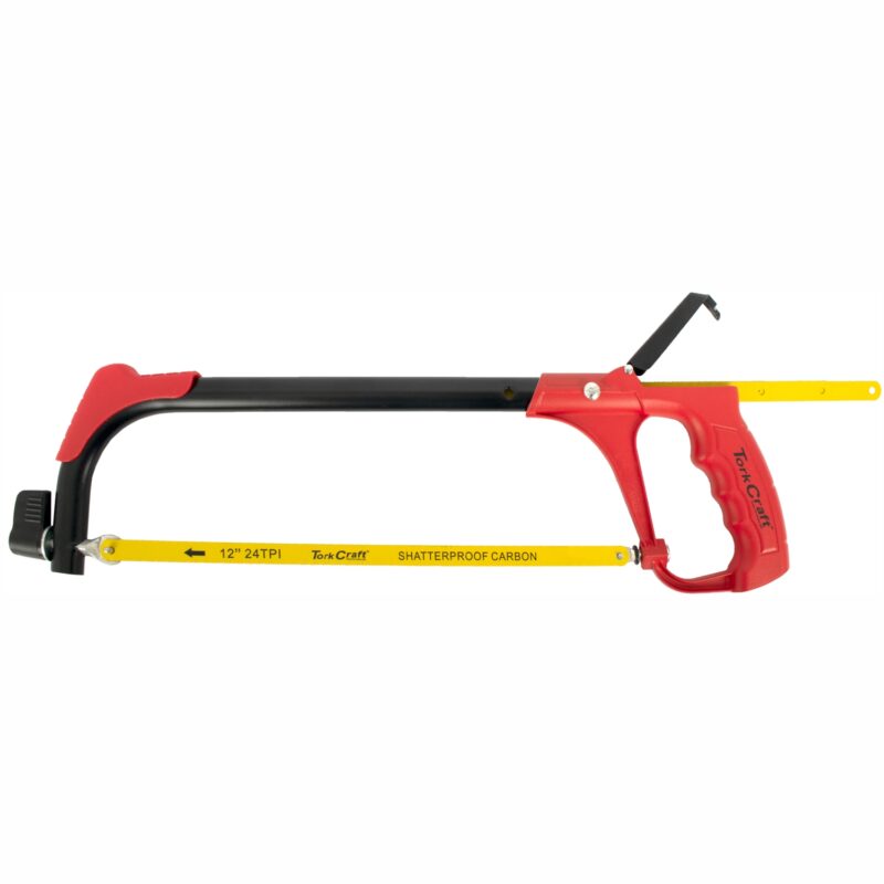 ALUMINUM ALLOY HACKSAW FRAME 300MM C/W 1 + 3 FREE BLADES TORK CRAFT