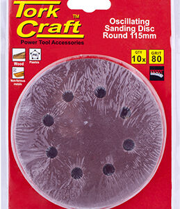 OSCILLATING SANDPAPER A/O 115MM 10PC ROUND 80GRIT