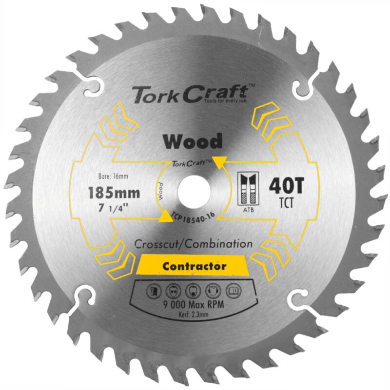 BLADE CONTRACTOR 185 X 40T 16MM CIRCULAR SAW TCT