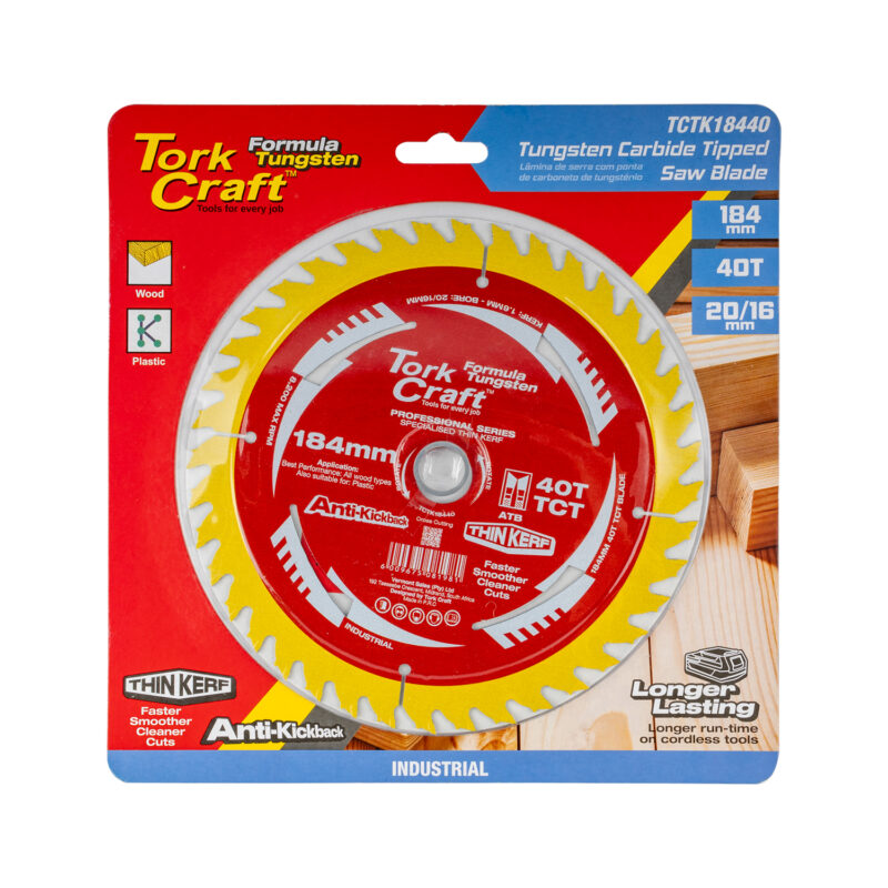 SAW BLADE THIN KERF 184 X 40T 20/16 TCT
