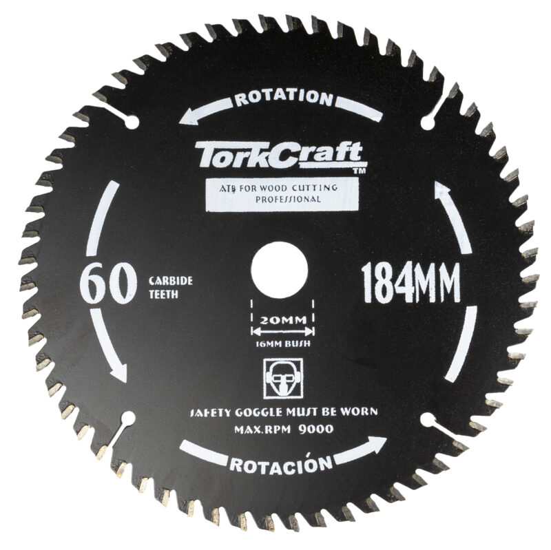 SAW BLADE THIN KERF 184 X 60T 20/16 TCT
