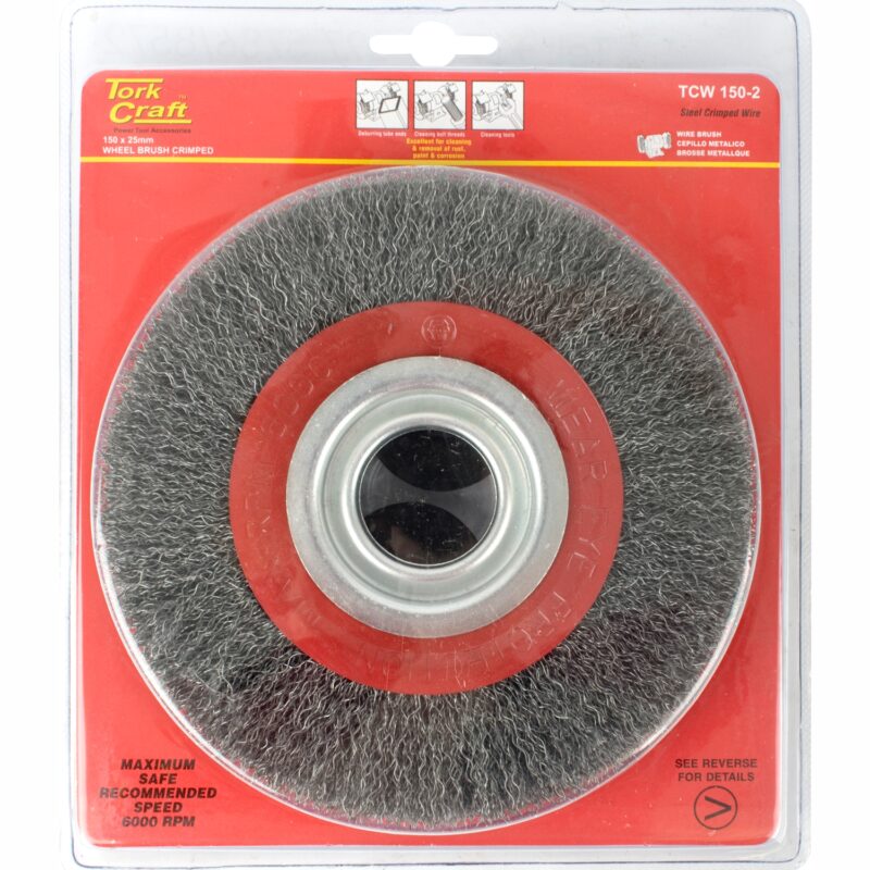 WIRE WHEEL BRUSH 150 X 25MM 0.30MM WIRE BENCH GRINDER BLISTER