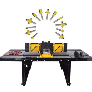 ROUTER TABLE RT001 C/W 12PC 1/4 SHANK ROUTER BIT SET DY012B AG