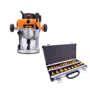 PLUNGE ROUTER 2400W 1/2'& 1/4'COLLET 230V & 24PC 1/4 ROUTER BIT SET TC