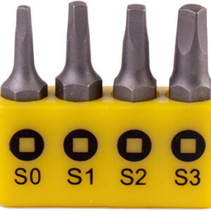 SCREWDRIVER BIT SET SQUARE RECESS 4PCE 25MM SQ0.1.2.3