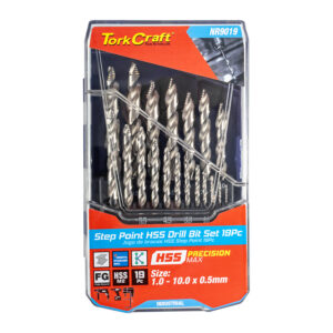 PRECISION-MAX STEP POINT 19PCE DRILL SET 1-10MM  X 0.5MM