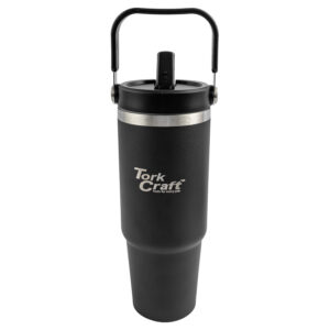 TORK CRAFT STAINLESS STEEL TRAVEL TUMBLER C/W STRAW CHARCOAL 800ML