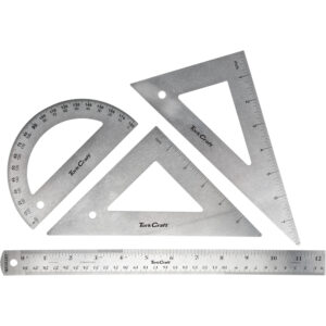 PROTRACTOR RULER & 2 X TRAINGLE SET 4PC
