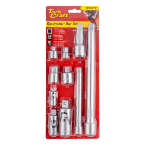 10PC ADAPTOR & EXTENTION SET 1/2', 1/4', 3/8'
