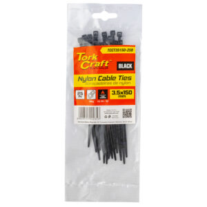NYLON CABLE TIES 3.5MM X 150MM BLACK 25PC