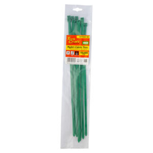 NYLON CABLE TIES 7.6MM X 400MM GREEN 10PC