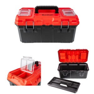 HEAVY DUTY PLASTIC TOOL BOX WITH ORGANIZER RED/BLACK 480MM | Shop Pro-Connect South Africa