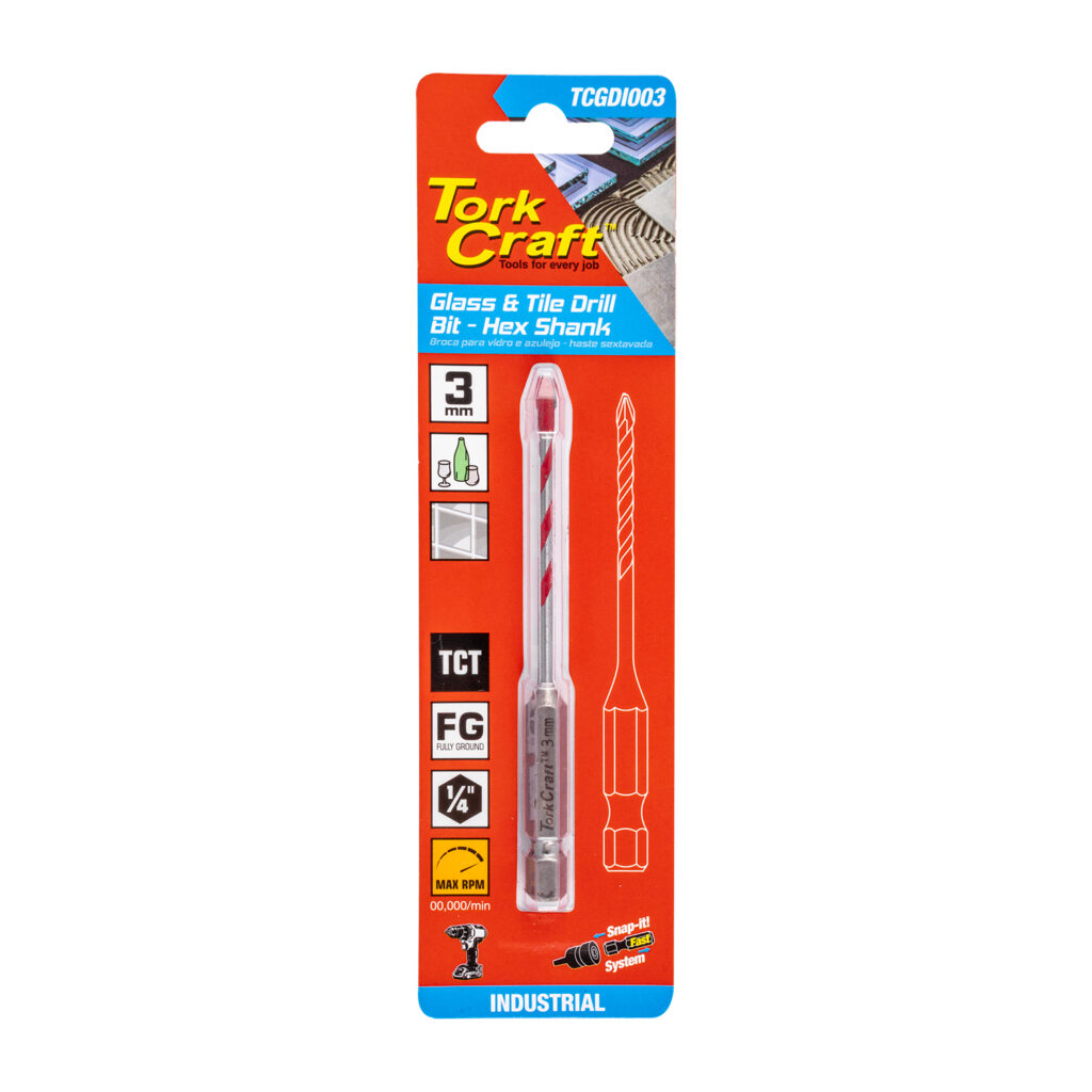 GLASS & TILE DRILL 3MM HEX SHANK INDUSTRIAL | Shop Pro-Connect South Africa