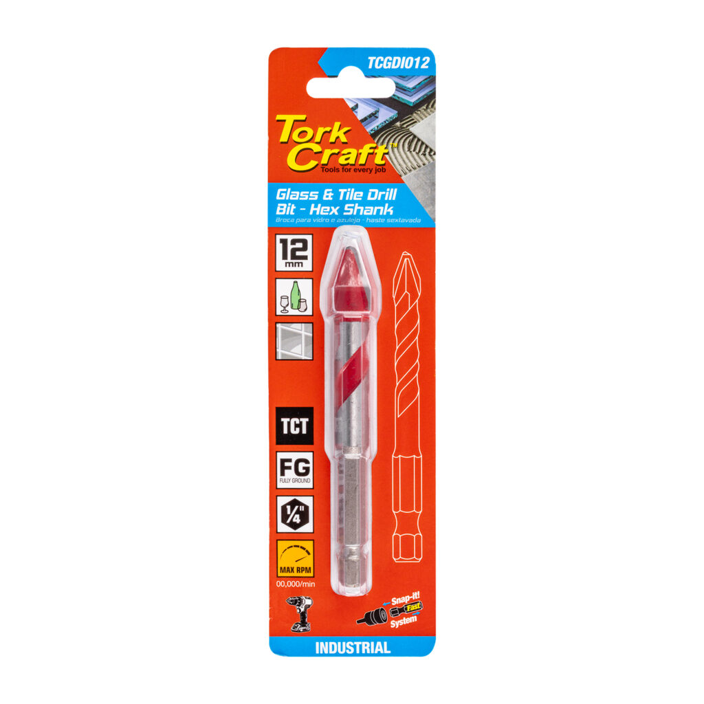 GLASS & TILE DRILL 12MM HEX SHANK INDUSTRIAL | Shop Pro-Connect South Africa