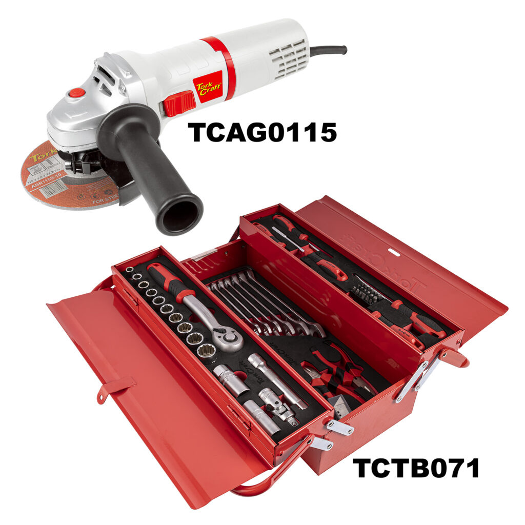 ANGLE GRINDER 115MM & CANTILEVER TOOL BOX 71PC COMBO | Shop Pro-Connect South Africa